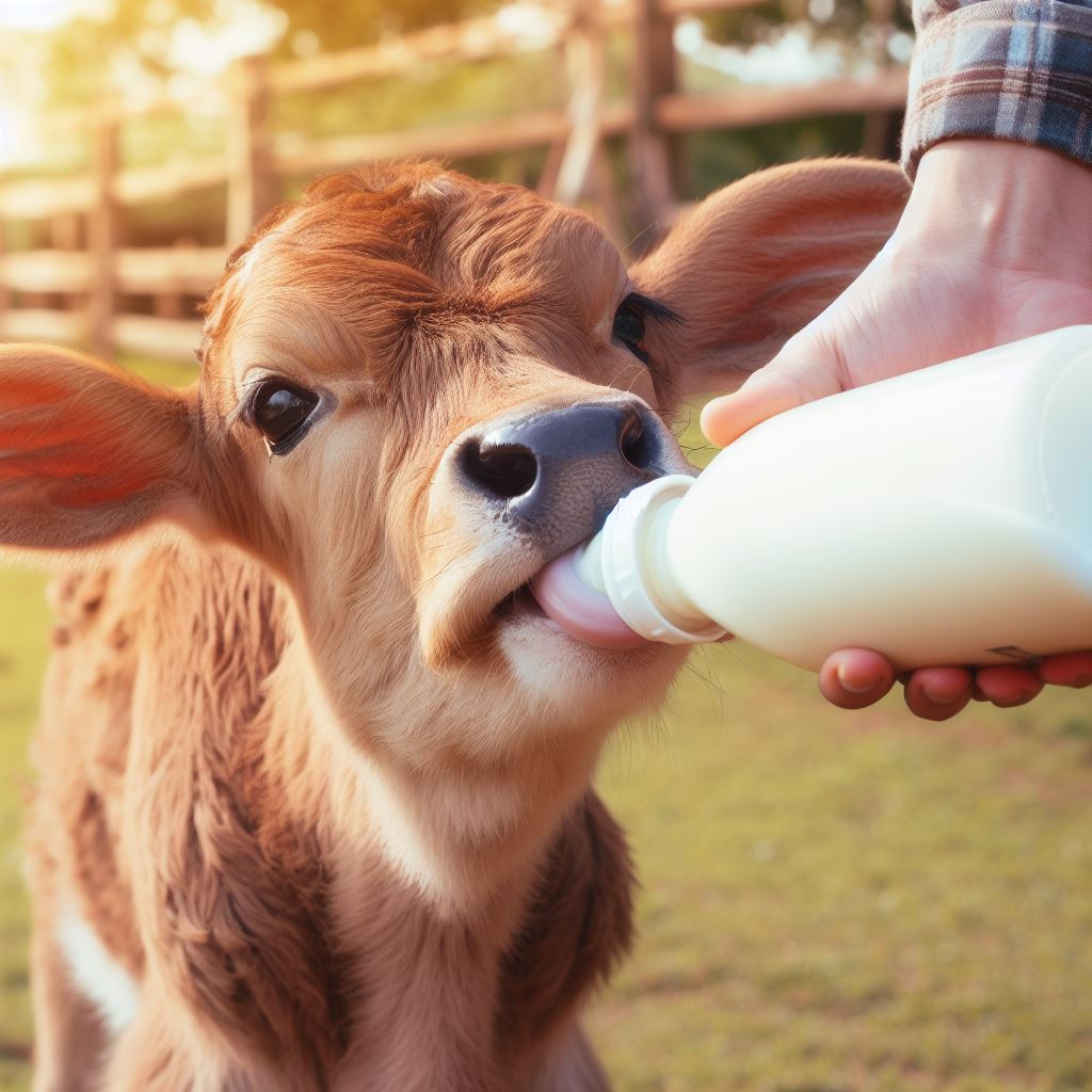 Kalf drinkt melk